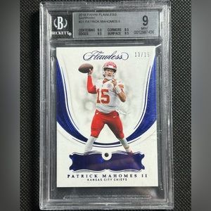 2018 Panini Flawless Sapphire /15 Ssp Patrick Mahomes Bgs 9 Mint Kansas City